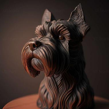 3D model Zwergschnauzer dog (STL)